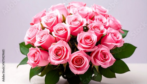 Pink Rose Bouquet with Studio Shot.