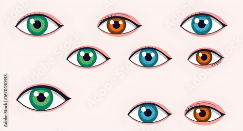 multicolored eye vector, striking eyes illustration, vibrant iris vector, stylized eyelash design, colorful eye art, abstract iris pattern, graphic colorful eyes, neon style eye vector, expressive iri