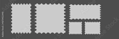 Blank postage stamp on an old paper with vintage metal wire fence border