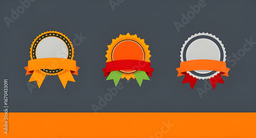 award, badge, set, emblem, medal, ribbon, label, seal, honor, achievement, trophy, winner, premium, quality, certification, stamp, vector, icon, illustration, reward, symbol, design, gold, silver, bro