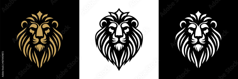 Obraz premium stylized lion head silhouette