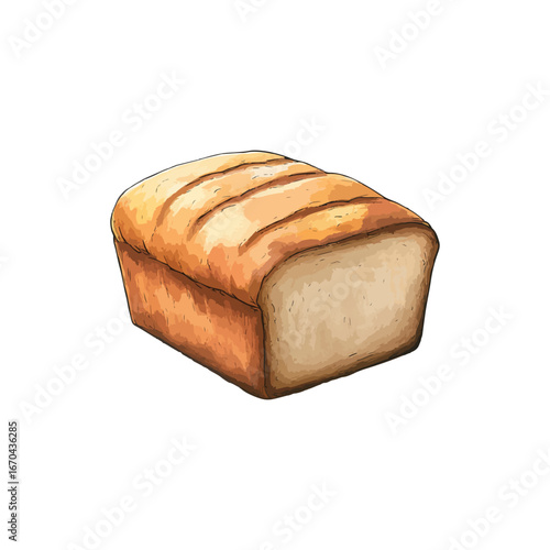 bread loaf hand drawn illustration