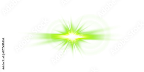 Light Green Star Light Sparkle, Glowing Flare Effect and Shimmer Shine Glow Elements
