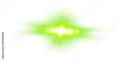 Light Green Star Light Sparkle, Glowing Flare Effect and Shimmer Shine Glow Elements
