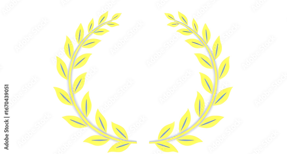 Fototapeta premium golden laurel emblem, luxury victory wreath, premium gold crown wreath, golden award frame, laurel wreath clipart, honor wreath gold, shiny gold wreath vector, elegant laurel award, gold branch wreath