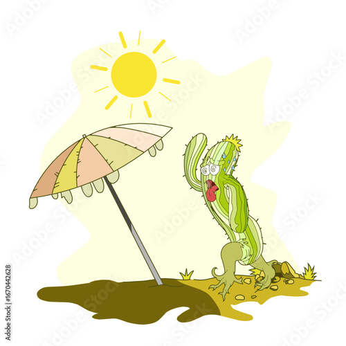 Illustration of a hot day
