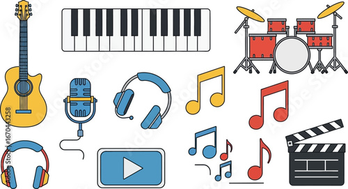 Create amazing music with this vibrant recording studio equipment set