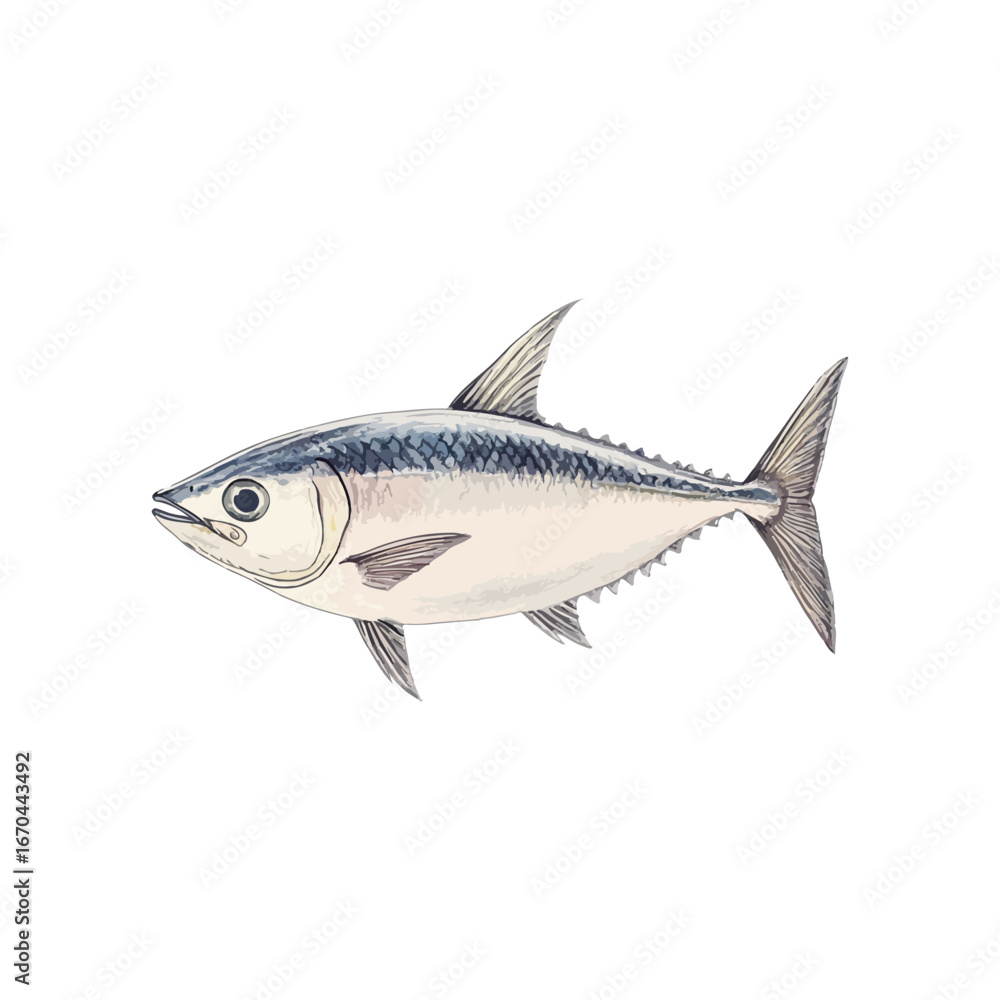 Fototapeta premium bonito fish hand drawn illustration