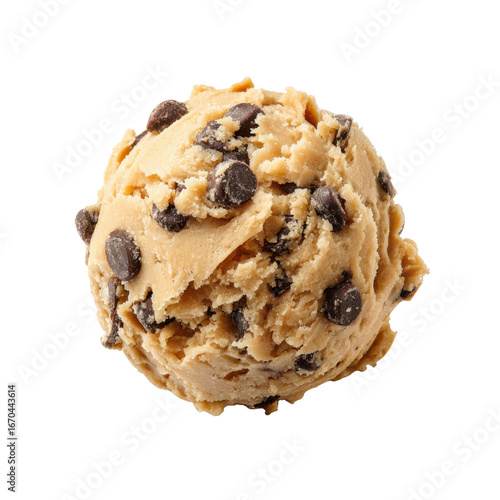 Scoop of Chocolate Chip Cookie Dough Ice Cream on Black Background chocolate chips dessert, Isolated On White, Png Transparent, Cut Out