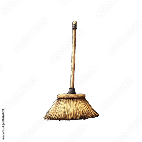 broom hand drawn illustration