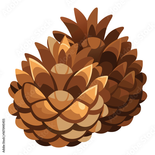 Autumn pinecone illustration on a white background