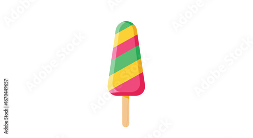 Vibrant fruity frozen treat on a wooden stick sweet refreshment
