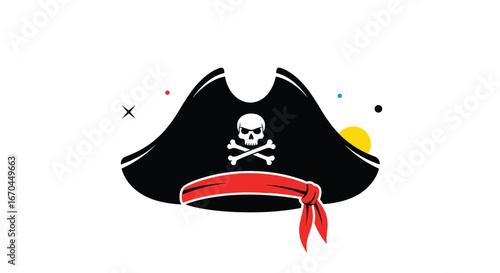 Jolly roger pirate hat skull and crossbones maritime nautical adventure