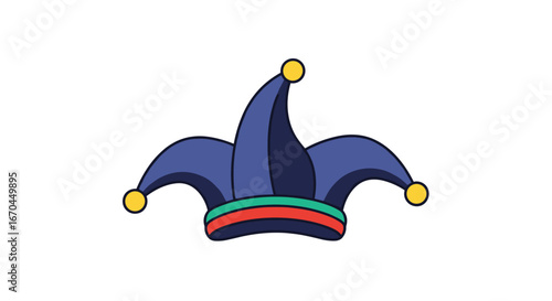 Jester hat icon for entertainment and fun occasions bright blue and festive