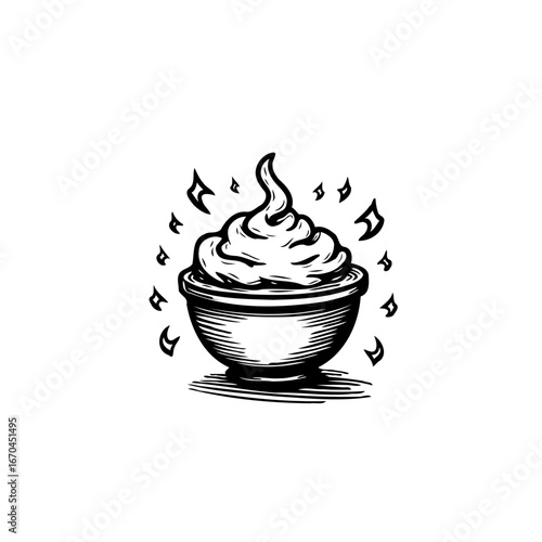 A delectable swirl of creamy delight a hand drawn dessert offering sweetness and a treat for