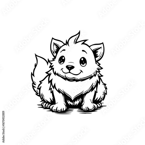 Charming feline friend illustration radiating warmth joy innocence suitable children storybooks
