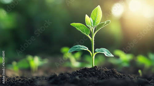 young green plant in soil sprout