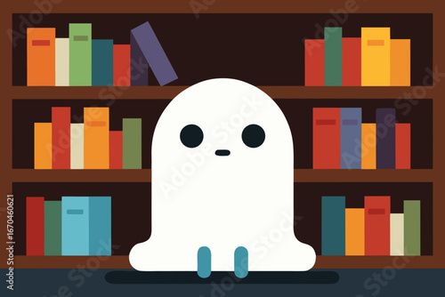 man in library