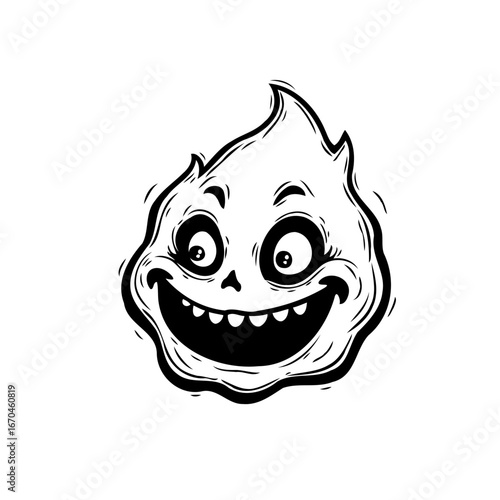 Whimsical grinning cartoonish entity with playful features showcasing lighthearted design for
