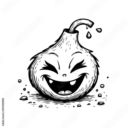 Whimsical halloween gourd character design illustration conveying jovial spirit for seasonal