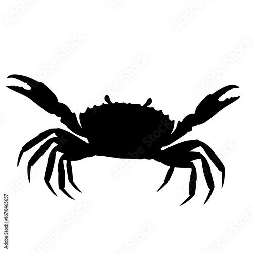 A crab scuttling sideways image silhouette design vector art and illustration