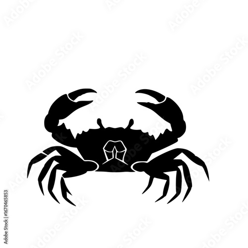 A crab scuttling sideways image silhouette design vector art and illustration