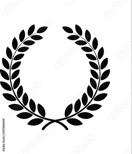 Black laurel wreath victory award