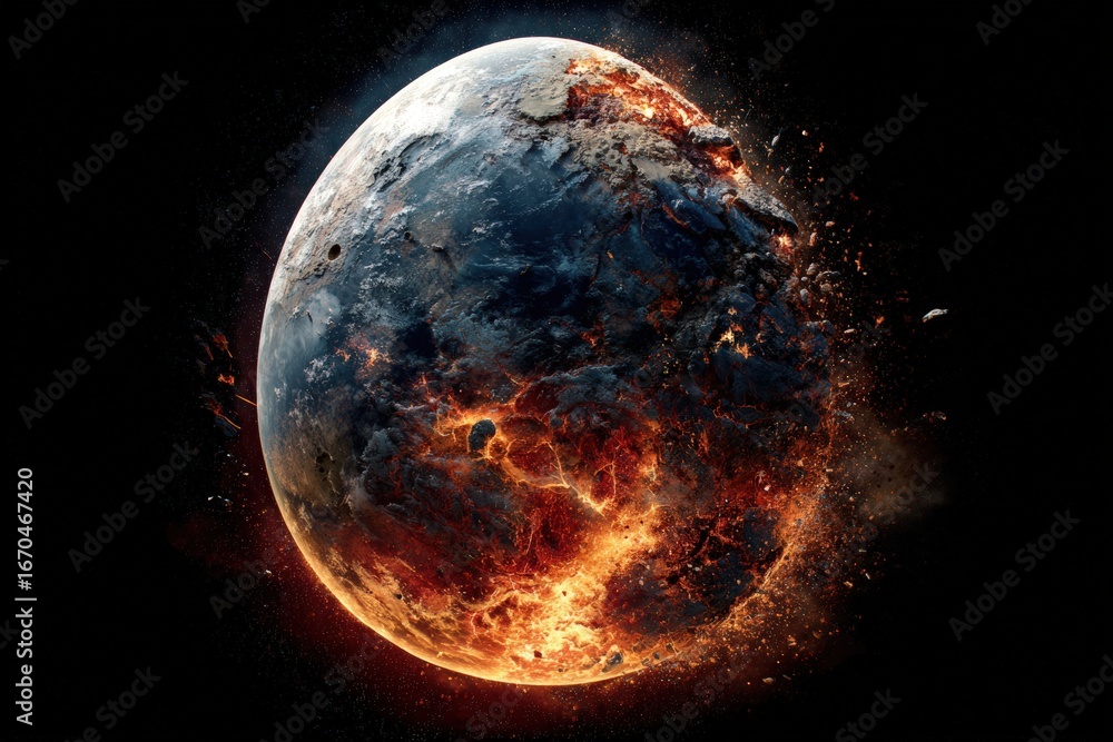 Obraz premium Earth in destruction