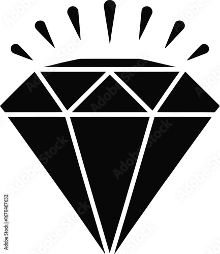 Brilliant faceted gemstone sparkling diamond jewel