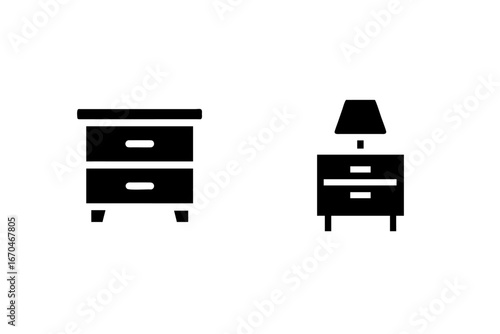 Icons two bedside tables one with a lamp furniture nightstand