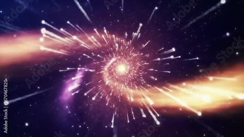 Cosmic explosion bursts in space nebula