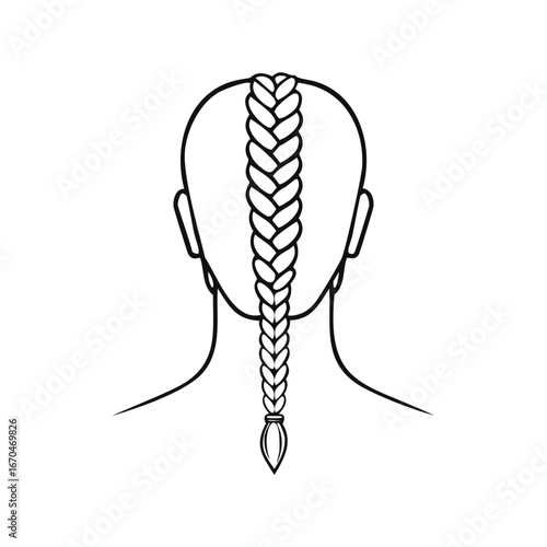 Person with braided hair seen from behind back head