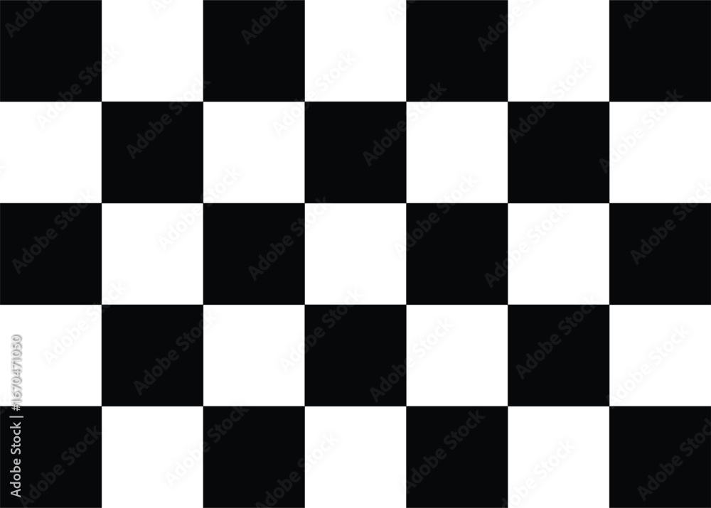 Fototapeta premium Black and White Checkerboard Background – Geometric Grid Vector for Design and Calibration