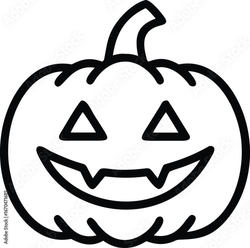 halloween pumpkin jack o lantern outline icon