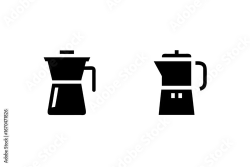 Two icons stovetop coffee makers moka