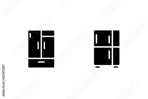 Icons a wardrobe a refrigerator closet fridge
