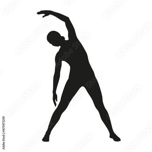 Silhouette of a woman practicing aerobic exercise