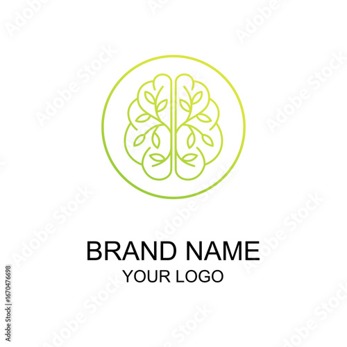 green tree logo with brain co...