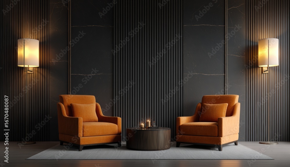 custom made wallpaper toronto digitalDark, elegant living room interior