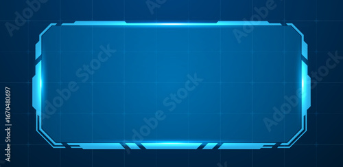 Futuristic hud screen or technology box blue vector