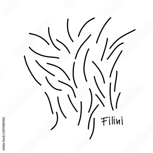 Thin Fellini Vermicelli Doodle Style Hand Drawn Italian Pasta