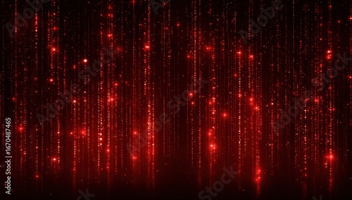 Abstract red digital rain