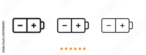 Battery status icon. Thin line icon vector
