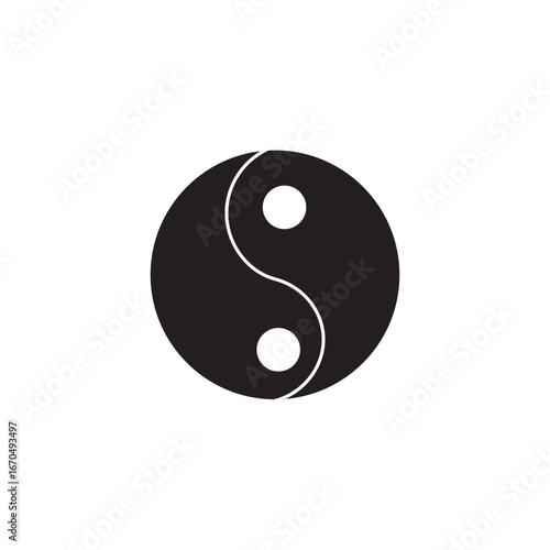 Yin yang symbol harmony balance contrasting forces taoism philosophy spiritual concept vector
