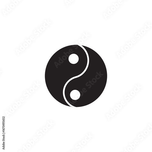 Yin yang icon flat. Illustration isolated vector sign symbol