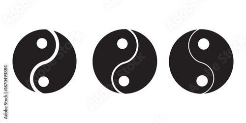 Yin yang icon flat. Illustration isolated vector sign symbol