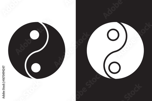 Yin yang vector icon logo or illustration