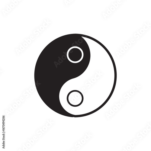 Yin yang vector icon logo or illustration