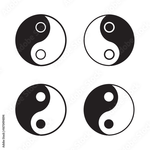 Yin yang icon symbol for templates, web design and infographics