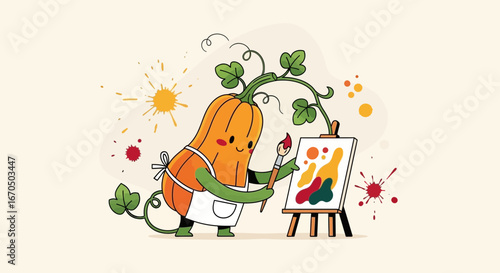 Adorable Autumnal Artist Depicting Delightful Doodles In An Artistic Expression